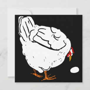 Victorian Woodcut Boskap Chicken and Egg Meddelande