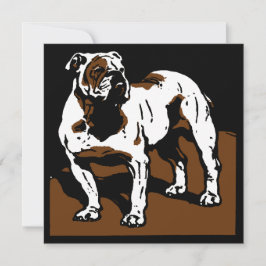 Victorian Woodcut Boskap English Bulldog Meddelande
