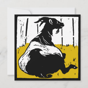 Victorian Woodcut Boskap Goats Meddelande