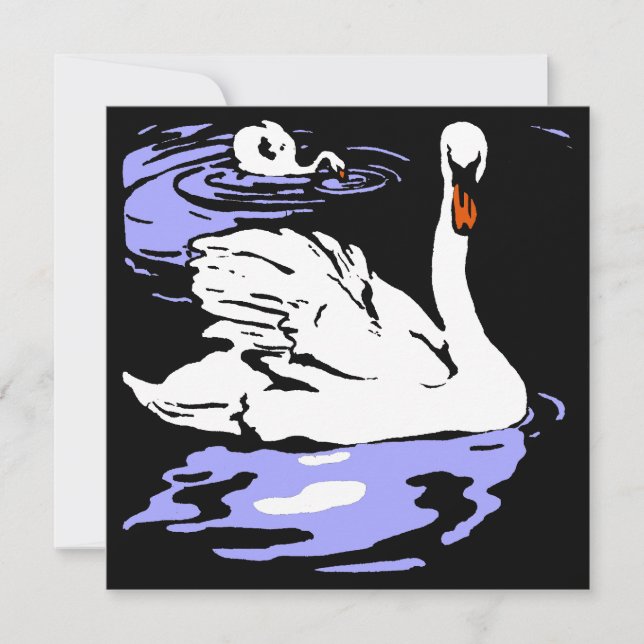 Victorian Woodcut Boskap Svanar Meddelande (Framsida)