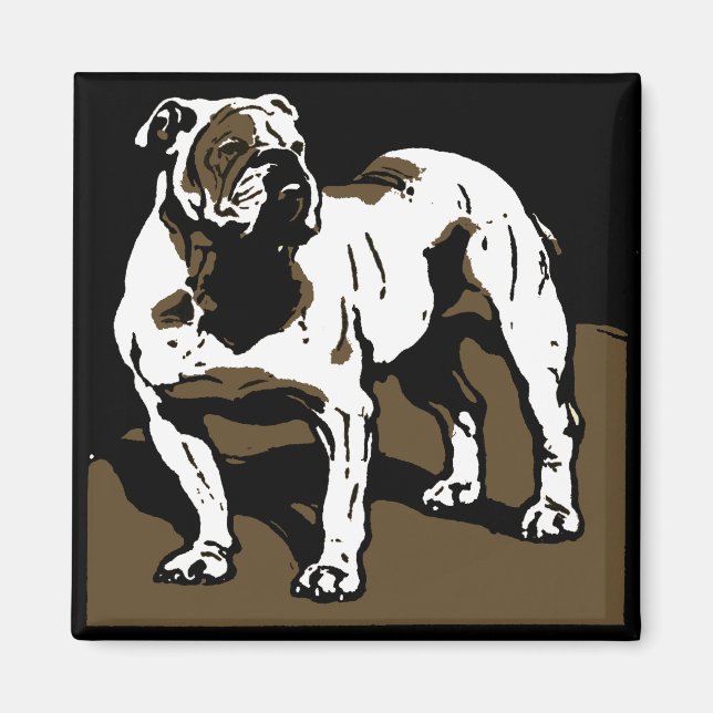 Victorian Woodcut Farm Animal Magnets Bulldog Magnet (Framsidan)