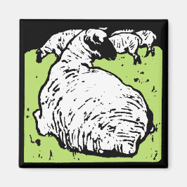 Victorian Woodcut Farm Animal Magnets Får Magnet