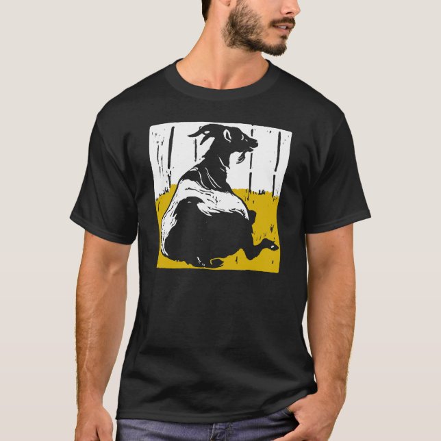 Victorian Woodcut Goat On T Shirt (Framsida)
