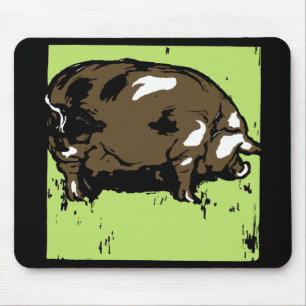 Victorian Woodcut Gris eller Hog Mousepad Musmatta
