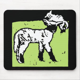 Victorian Woodcut Lambs Mousepad Musmatta