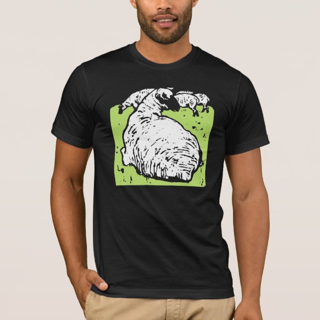 Victorian Woodcut Sheep On T Shirt (Framsida)