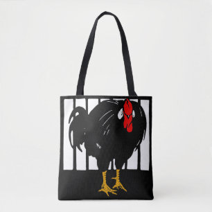 Victorian Woodcut Tupp Chicken på Bag Tygkasse