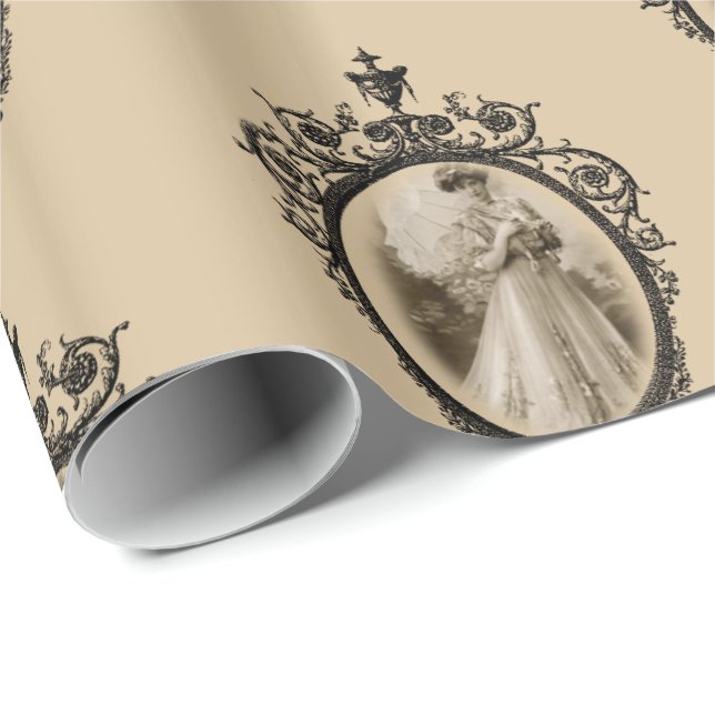 Victorian Wrapping Papper Presentpapper (Rullad Hörn)