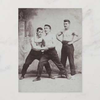 Victorian Wrestlers Vykort