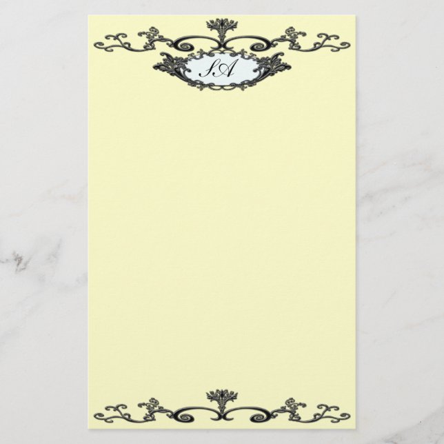 Victorian Wrotorg Järn Stationery Brevpapper (Framsida)