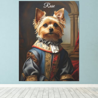 Victorian Yorkshire Terrier in Clothes Whimsical Canvastryck