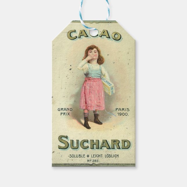 Victoriana Choklad Kyss Flickan Socker Presentetikett (Framsidan)