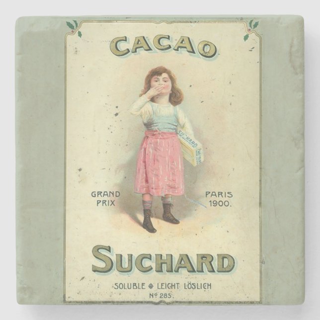 Victoriana Choklad Kyss Flickan Socker Stenunderlägg (Framsidan)