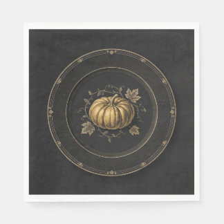 Victoriana gotiska Halloween gyllene pumpa servett
