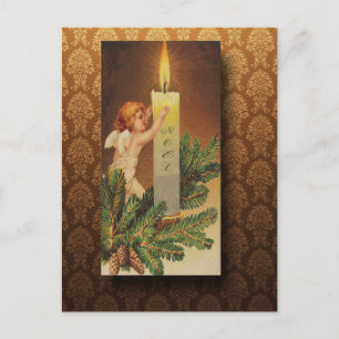 Victorianängel- och Candlelightjul Helg Vykort