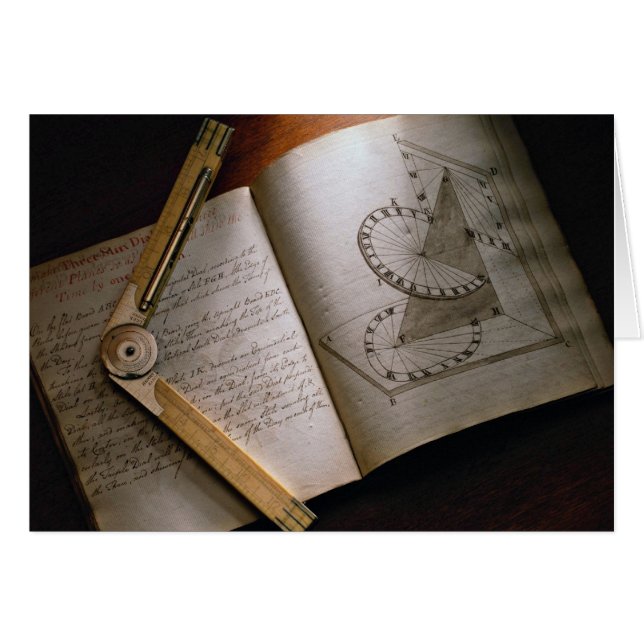 Victorianarkitekt handbok och linjal för calculus hälsningskort (Framsidan Horizontal)