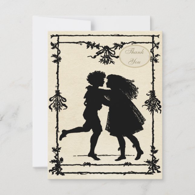 VictorianbarnSilhouettes som gifta sig tack (Framsida)