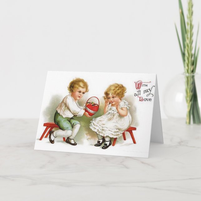 Victorianbarnvalentin kort för dag (Framsida)