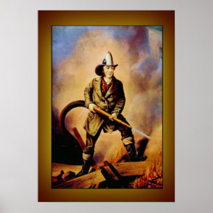 Victorianbrandman "amerikanbrandmannen ", poster