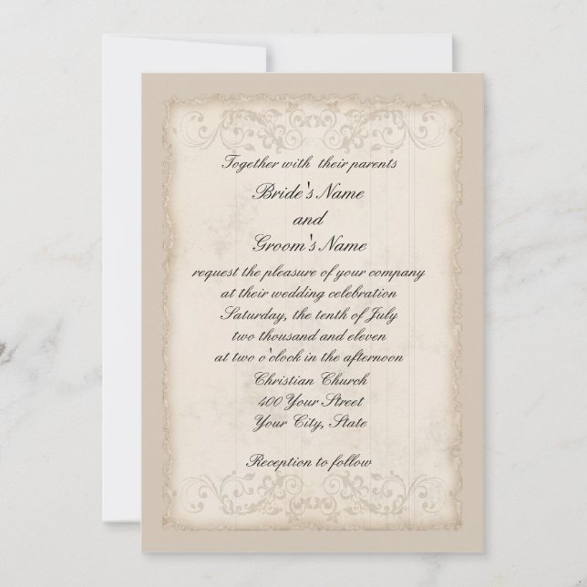 Victorianbröllopinbjudan Inbjudningar (Framsida)