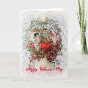VictorianCherubs och snörevalentin Helgkort