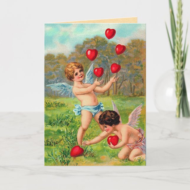 VictorianCupidvalentin kort för dag (Framsida)