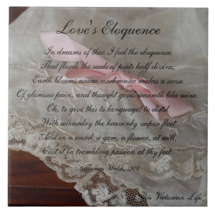Victoriandikt - "kärlek Eloquence" (1900) Kakelplatta