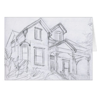 Victorianen skissar hälsningskort