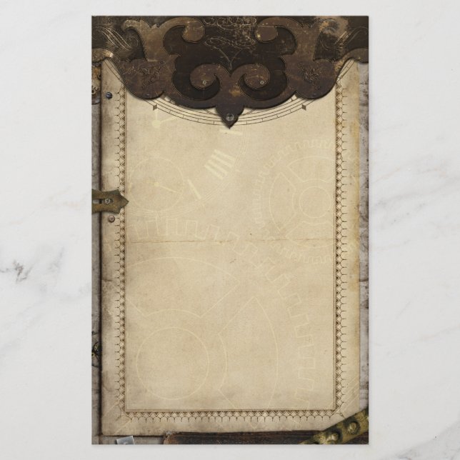 Victorianen Steampunk och utrustar stationärt Brevpapper (Framsida)