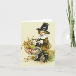 Victorianen vallfärdar thanksgiving noterar kortet helgkort