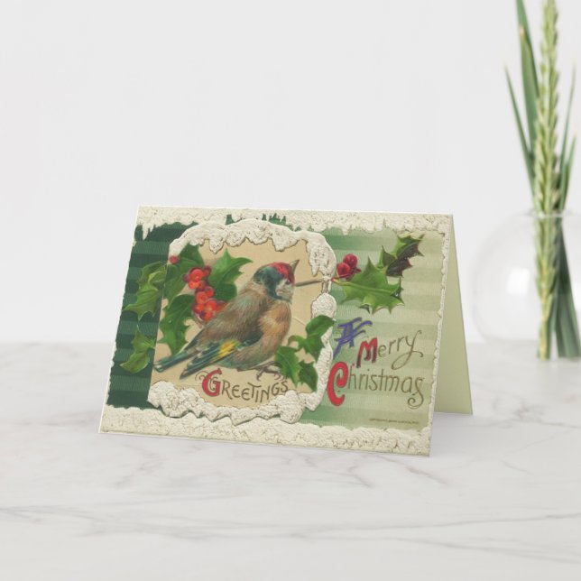 Victorianfågeljulkort Helgkort (Framsida)