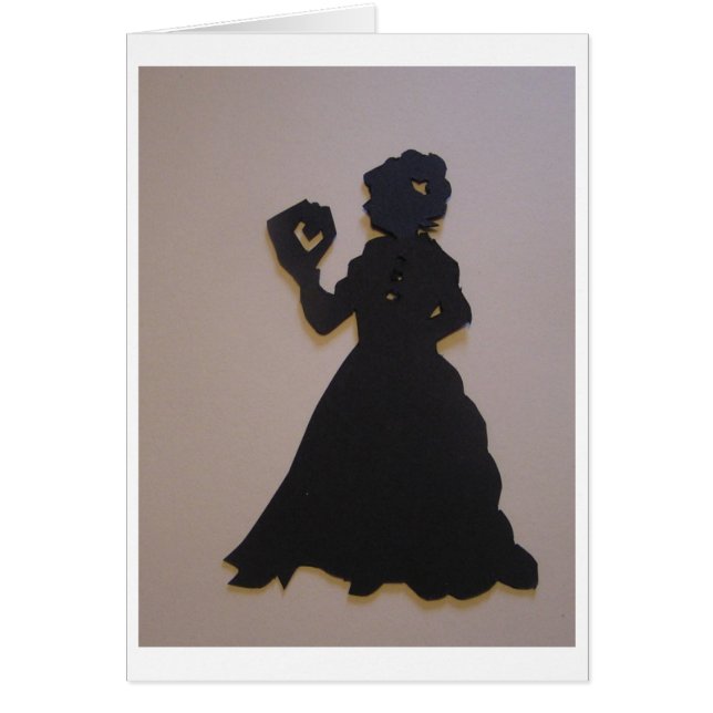 Victorianflickaläsning en bok hälsningskort (Framsidan)