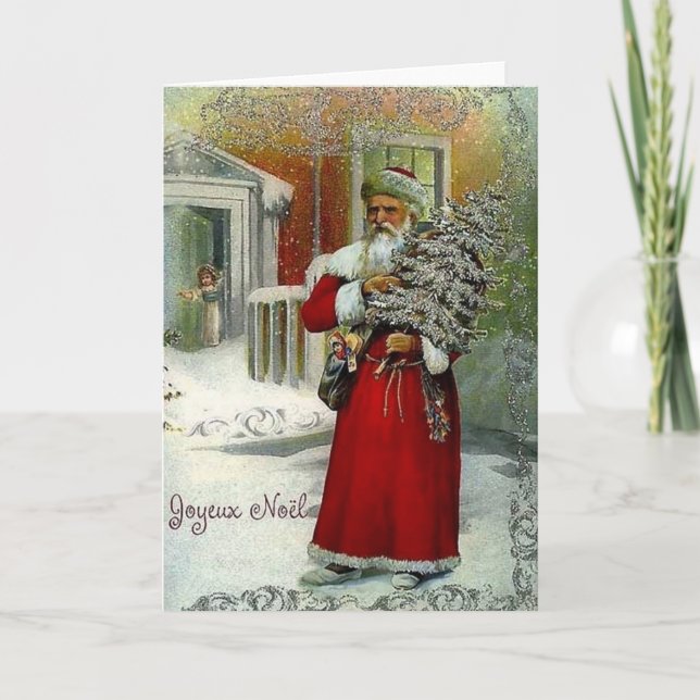 VictorianfranskJoyeux Noel julkort Helgkort (Framsida)