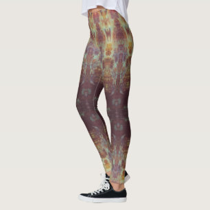 Victorianguld och lilamönster leggings