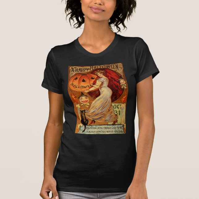 VictorianHalloween Witchery, pumpa Tee Shirt (Framsida)