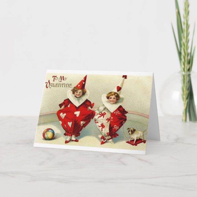 VictorianHarlequinvalentin kort för dag (Framsida)