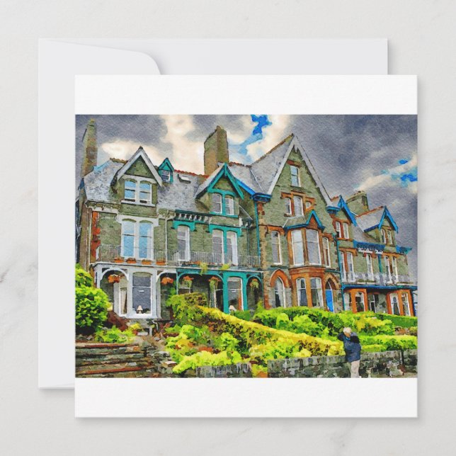 Victorianhuset i Keswick, färgat i vattenfärg (Framsida)