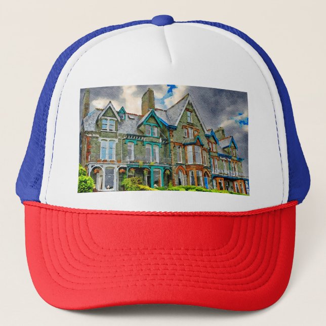 Victorianhuset i Keswick, färgat i vattenfärg Keps (Framsida)