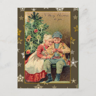 Victorianillustration på julkort helg vykort