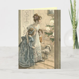 Victorianjulkort - familj helgkort