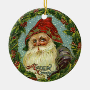 Victorianjultomtenprydnad Julgransprydnad Keramik