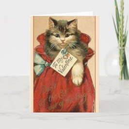 Victoriankatten hänger lös in valentin dagkortet helgkort