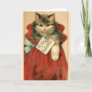 Victoriankatten hänger lös in valentin dagkortet helgkort
