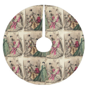 Victorianklänning med rosapilbågen julgransmatta borstad polyester