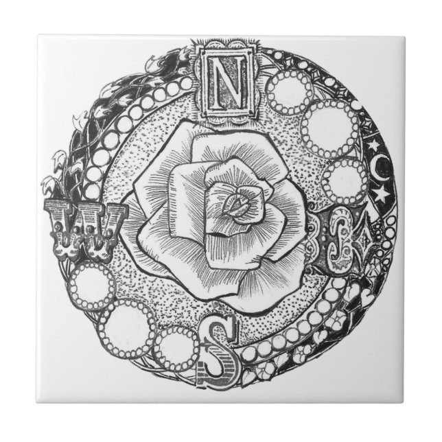 Victoriankompasset steg kakelplatta (Framsidan)