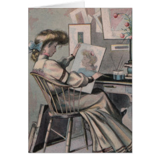 Victoriankonstnär Hälsningskort