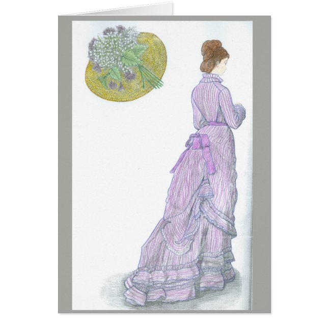 Victoriankort - kärlek, dikt hälsningskort (Framsidan)