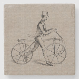 Victorianman på den cykelvintageSteampunk Stenunderlägg