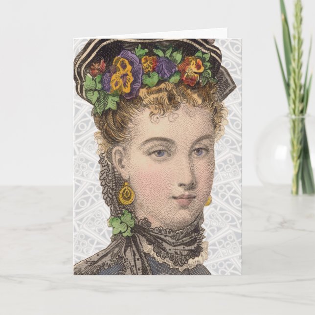 Victorianmodeillustration - hälsningkort helgkort (Framsida)