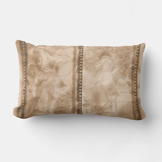 VictorianmusikerSepia filmar Collage - L Lumbarkudde (Framsida)